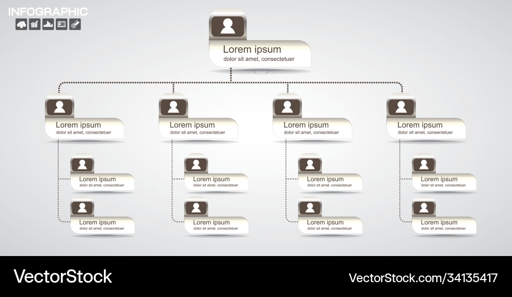 Modern and simple organization chart template Modern and simple organization chart template Vector Image