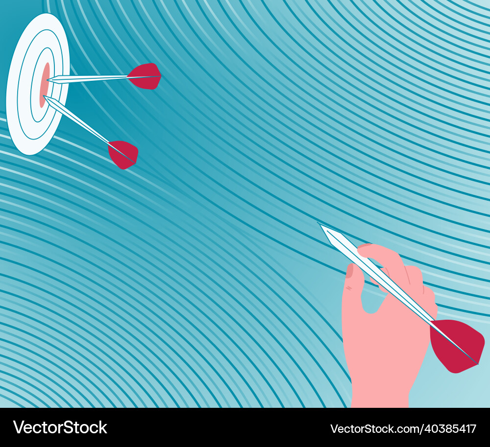Presenting message hitting target concept Presenting message hitting target concept Vector Image