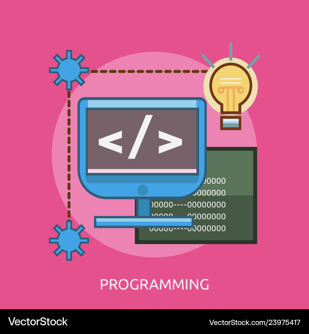 Programming conceptual design Vector Image