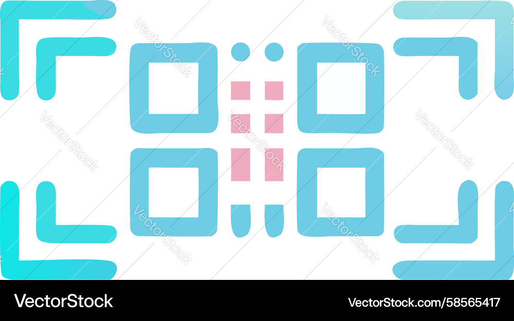 QR Code Scan with Focus Vector Image