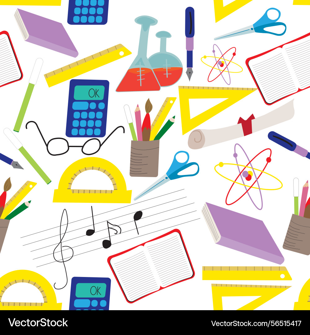 School related objects seamless pattern School related objects seamless pattern vector image