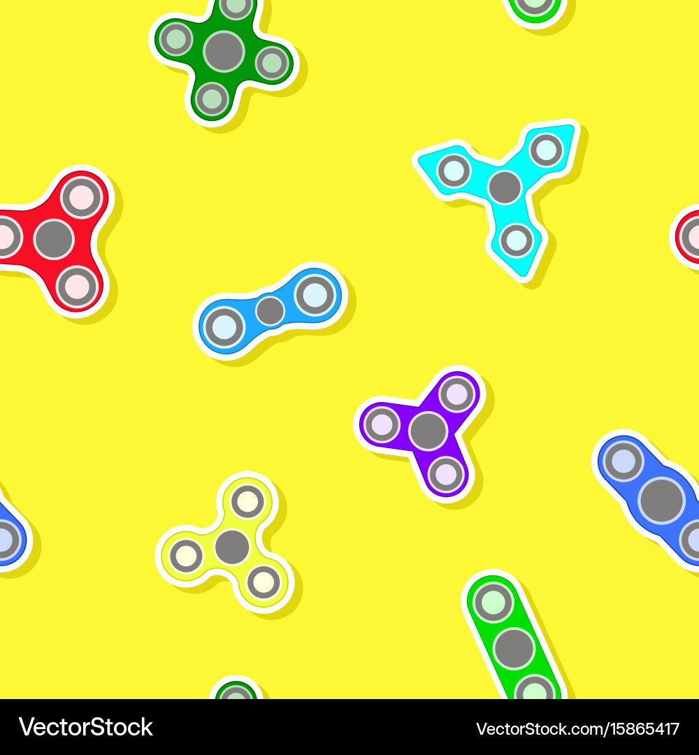 Seamless pattern with fidget spinners vector image