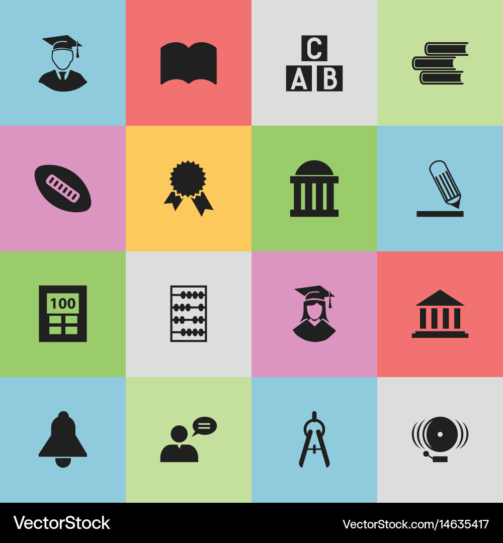Set of 16 editable science icons includes symbols vector image