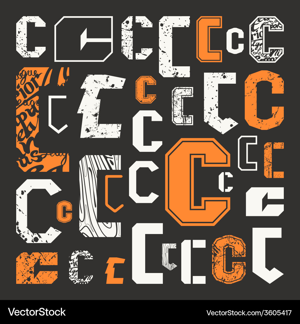 Set versions of letters c vector image