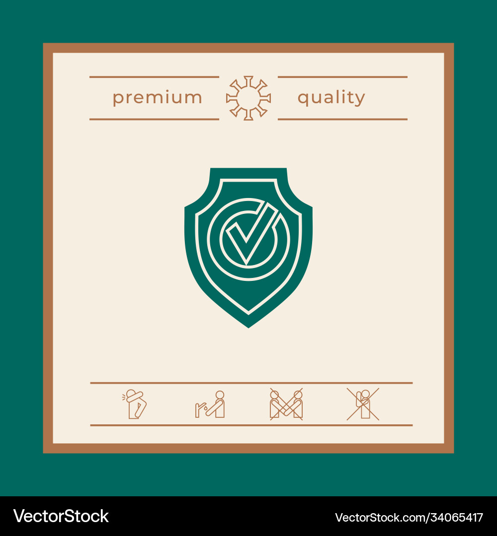 Shield with check mark icon graphic elements Vector Image