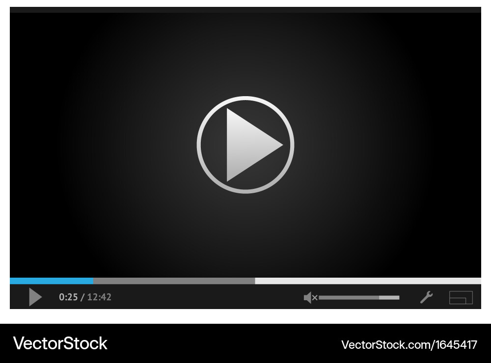 Simple dark web player vector image