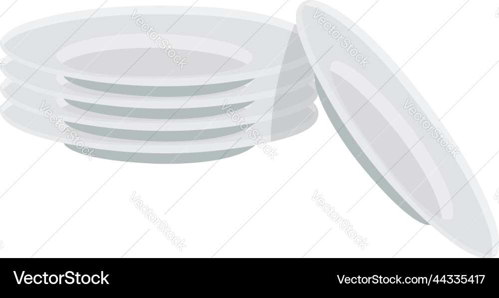 Stack of white plates on a background Vector Image