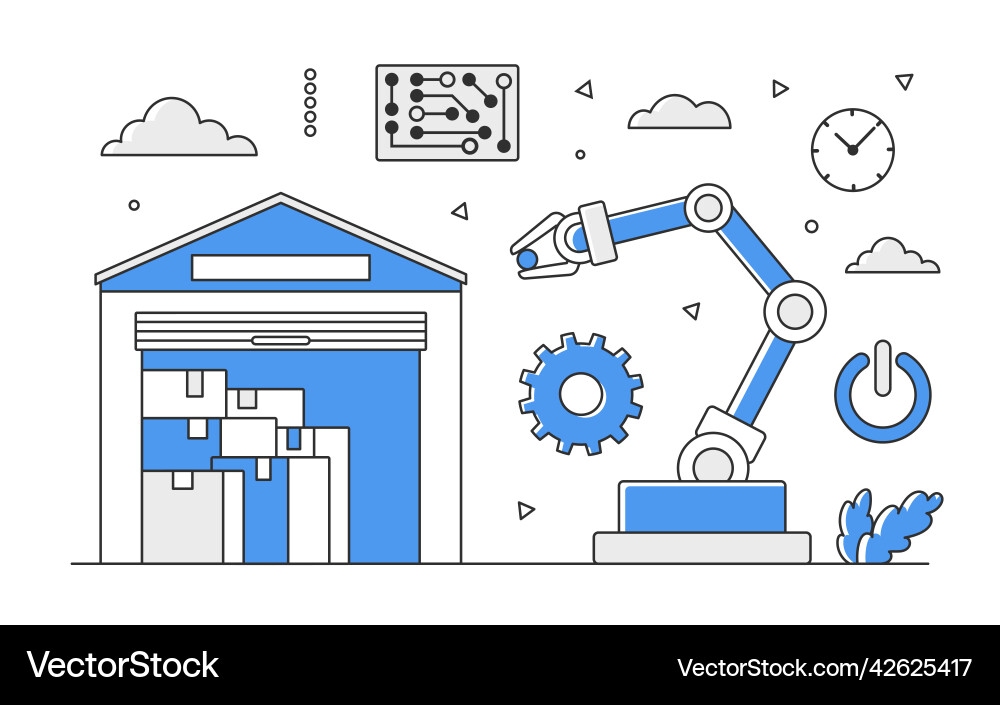 Warehouse Automation & Robotics vector image
