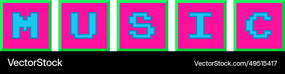Word music from keyboard buttons in y2k style vector image