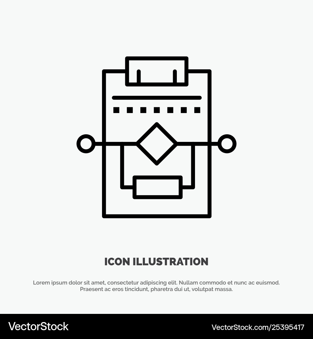 Workflow network process settings line icon Workflow network process settings line icon Vector Image