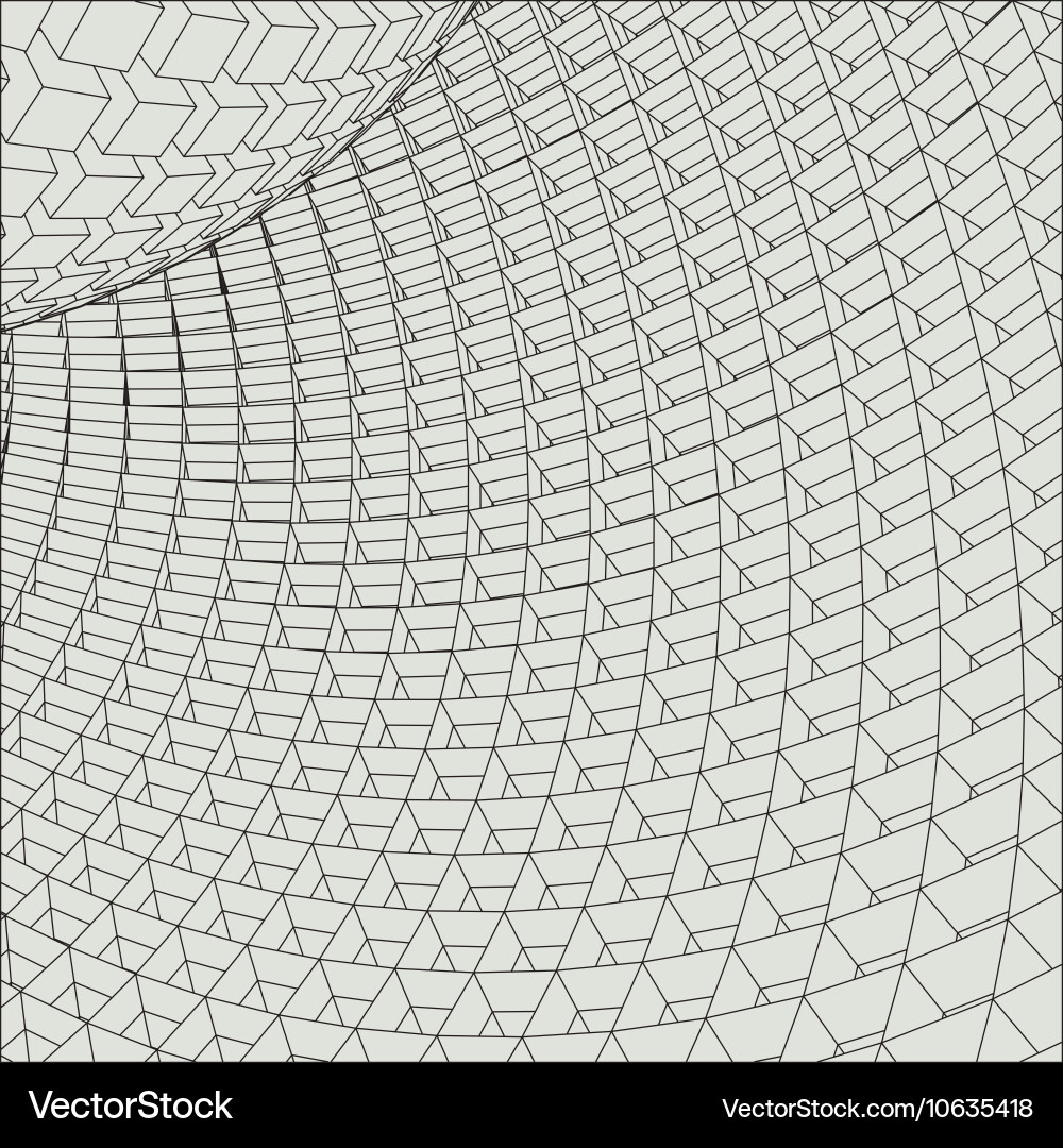 Abstract 3d illuminated distorted mesh sphere vector image
