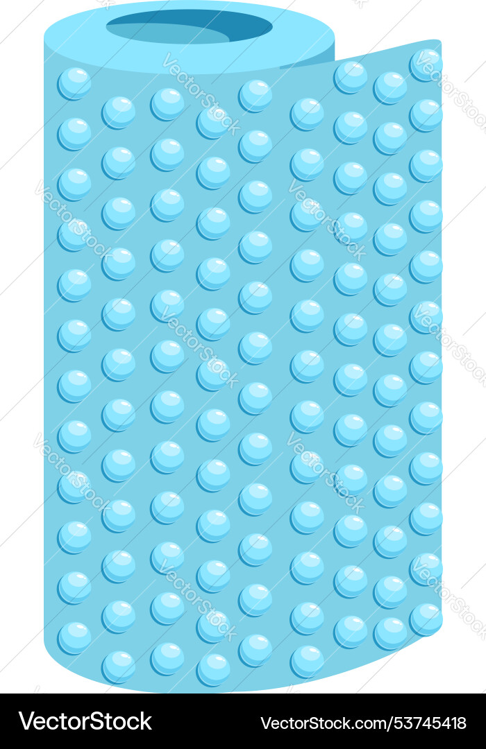 Blue bubble wrap roll for packing fragile items Blue bubble wrap roll for packing fragile items vector image