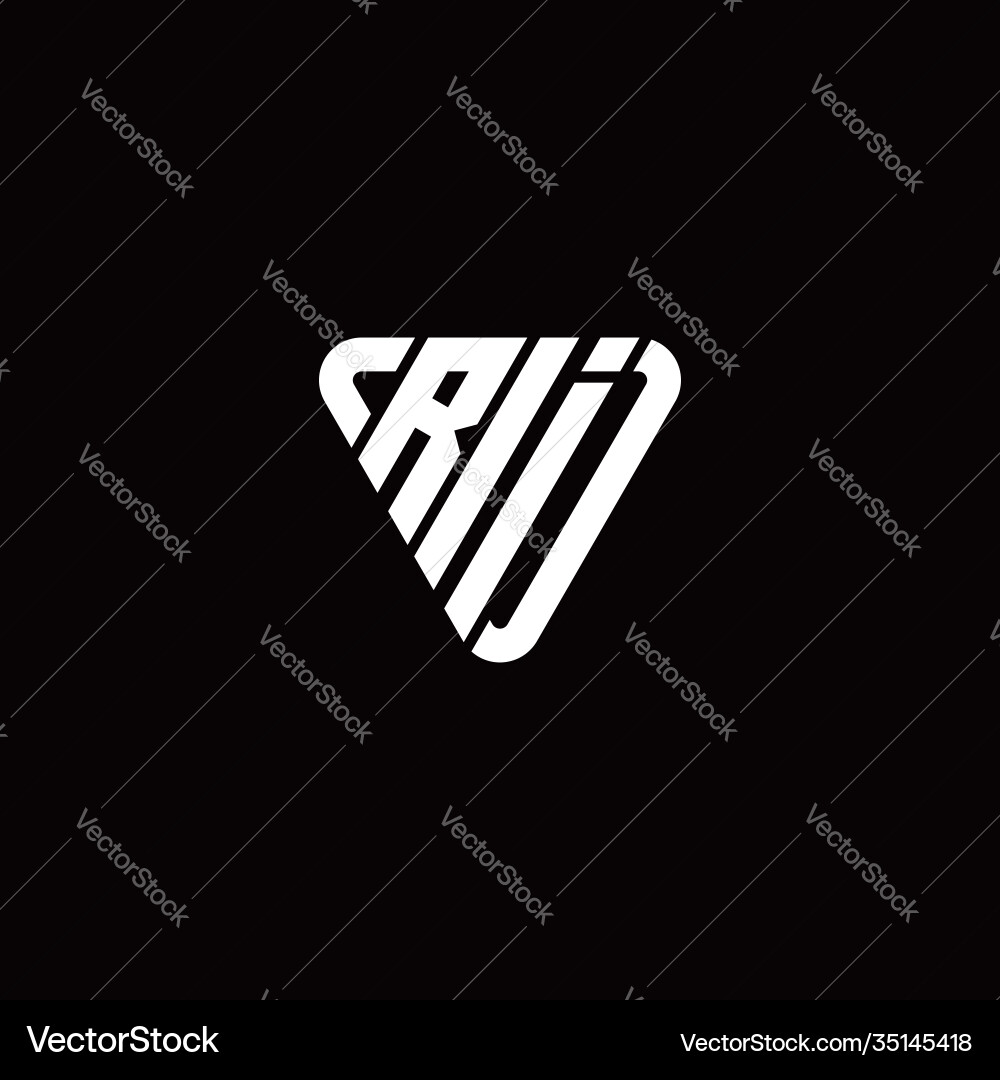 Initial letter r i linked triangle design logo Initial letter r i linked triangle design logo Vector Image