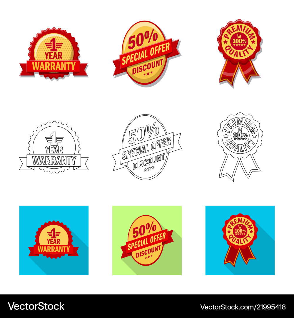 Isolated object of emblem and badge logo set Vector Image