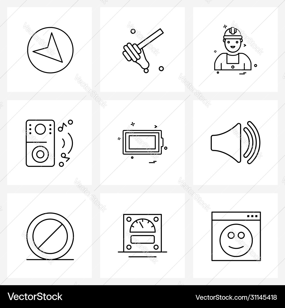 Isolated symbols set 9 simple line icons Vector Image