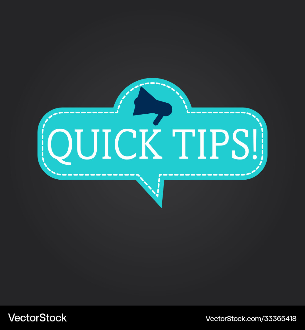 Quick tips sign over watercolor art brush stroke Quick tips sign over watercolor art brush stroke Vector Image