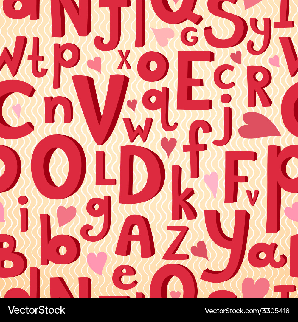Seamless pattern with latin letters of different Vector Image