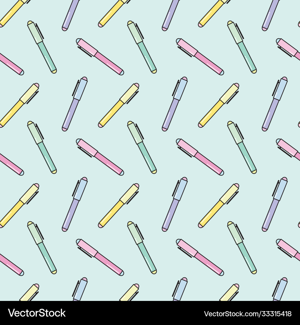 Seamless repeat pattern with pen elements Seamless repeat pattern with pen elements vector image