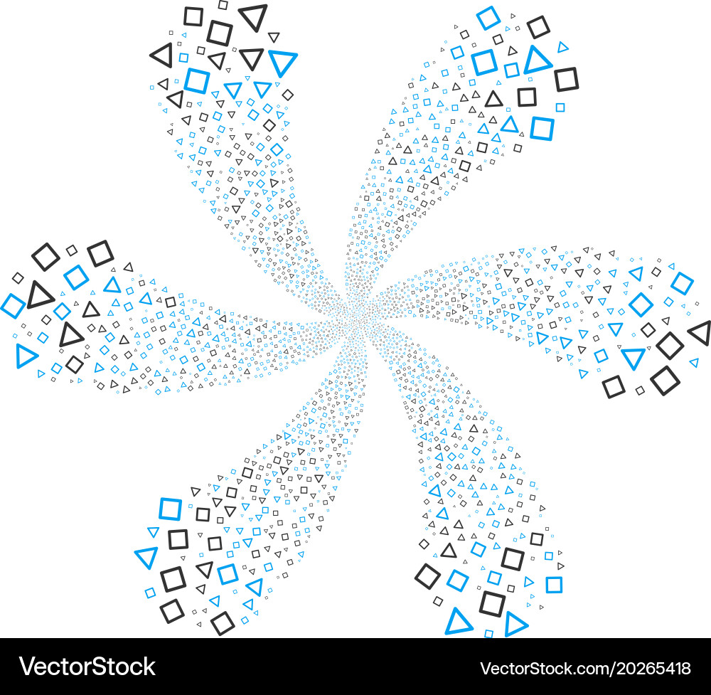 Triangle and square frames swirl flower cluster Vector Image