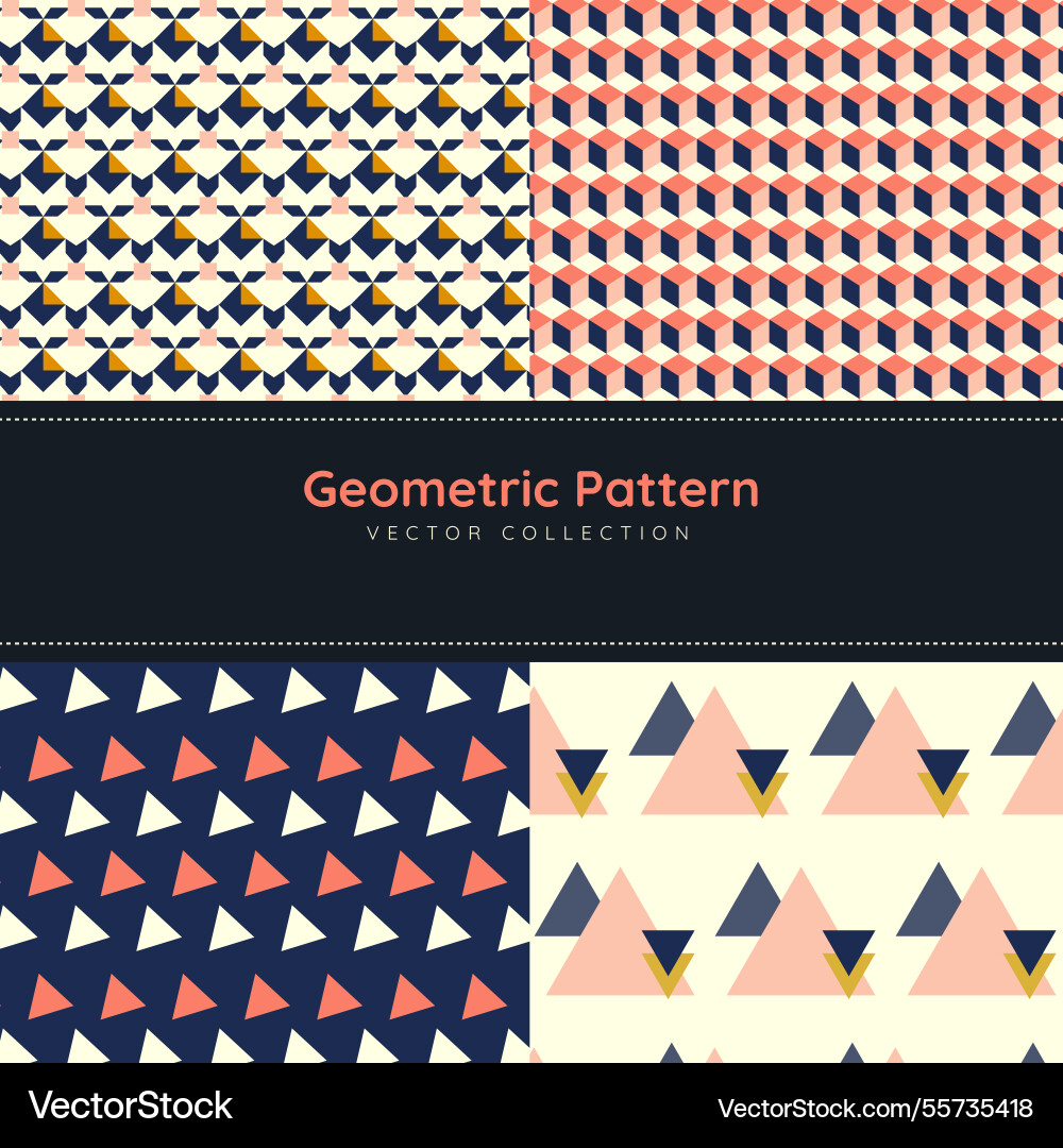 Various patterns of triangles and other geometric vector image