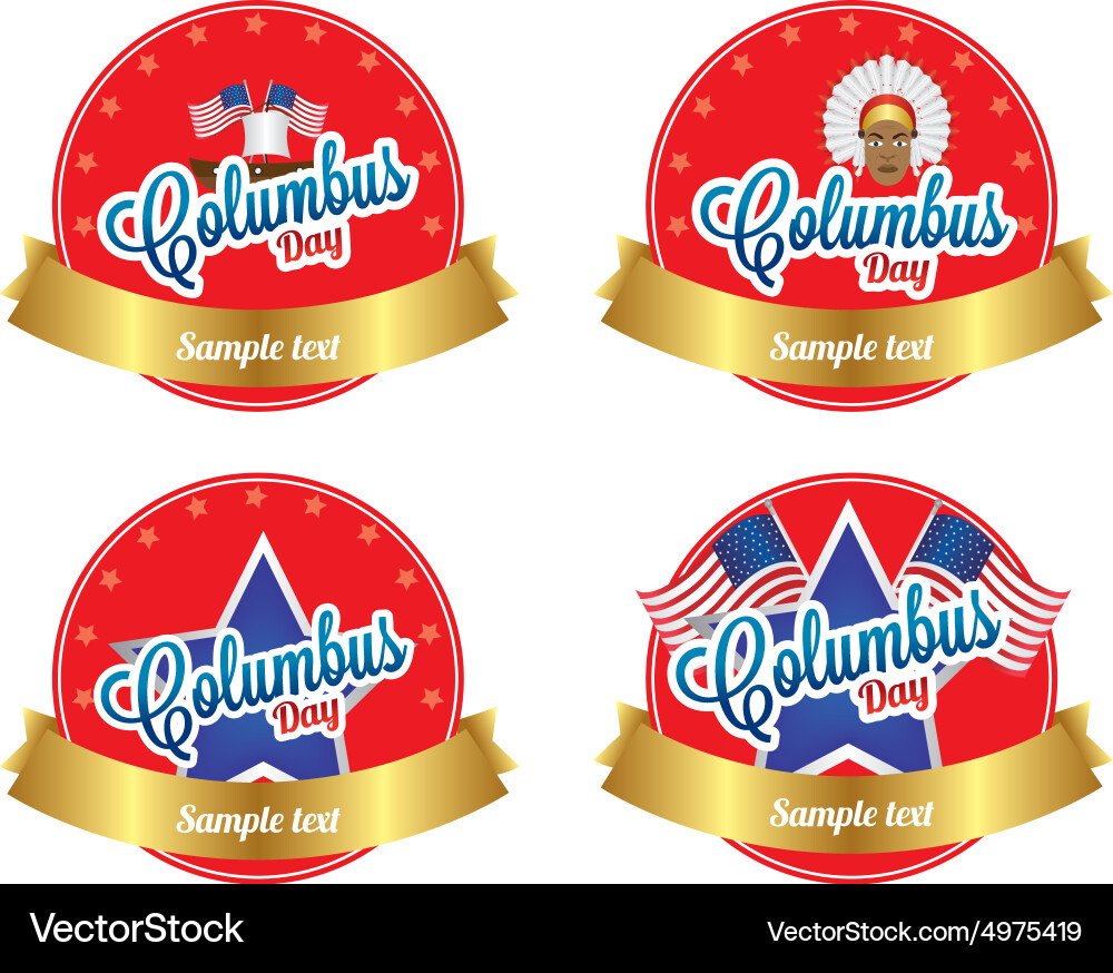 Abstract columbus day objects on a white Vector Image