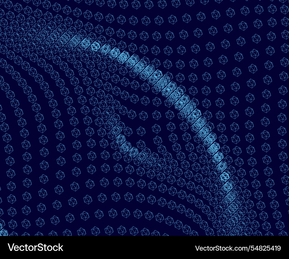 Abstract wavy particle technology background Vector Image