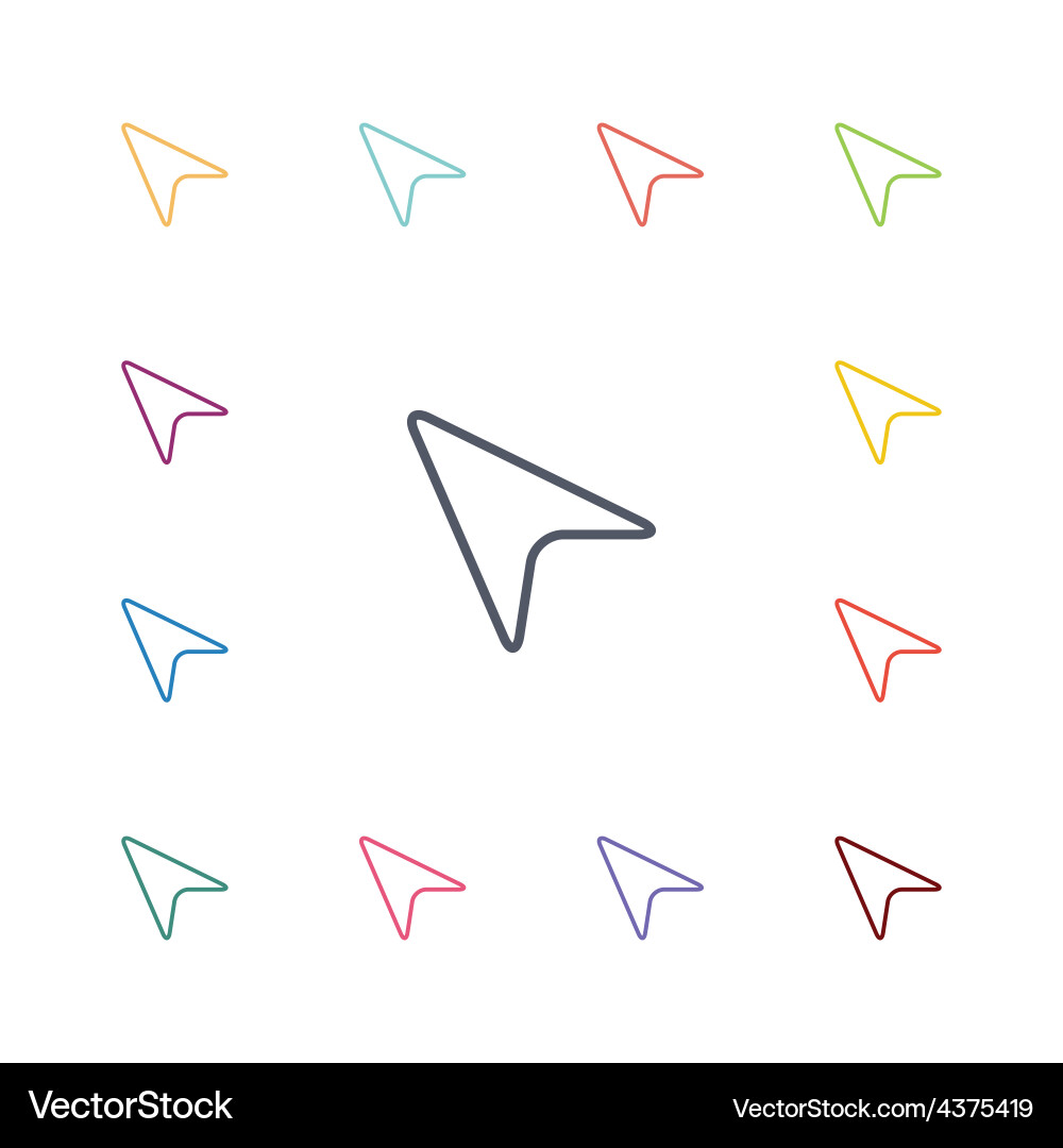 Arrow cursor flat icons set Royalty Free Vector Image