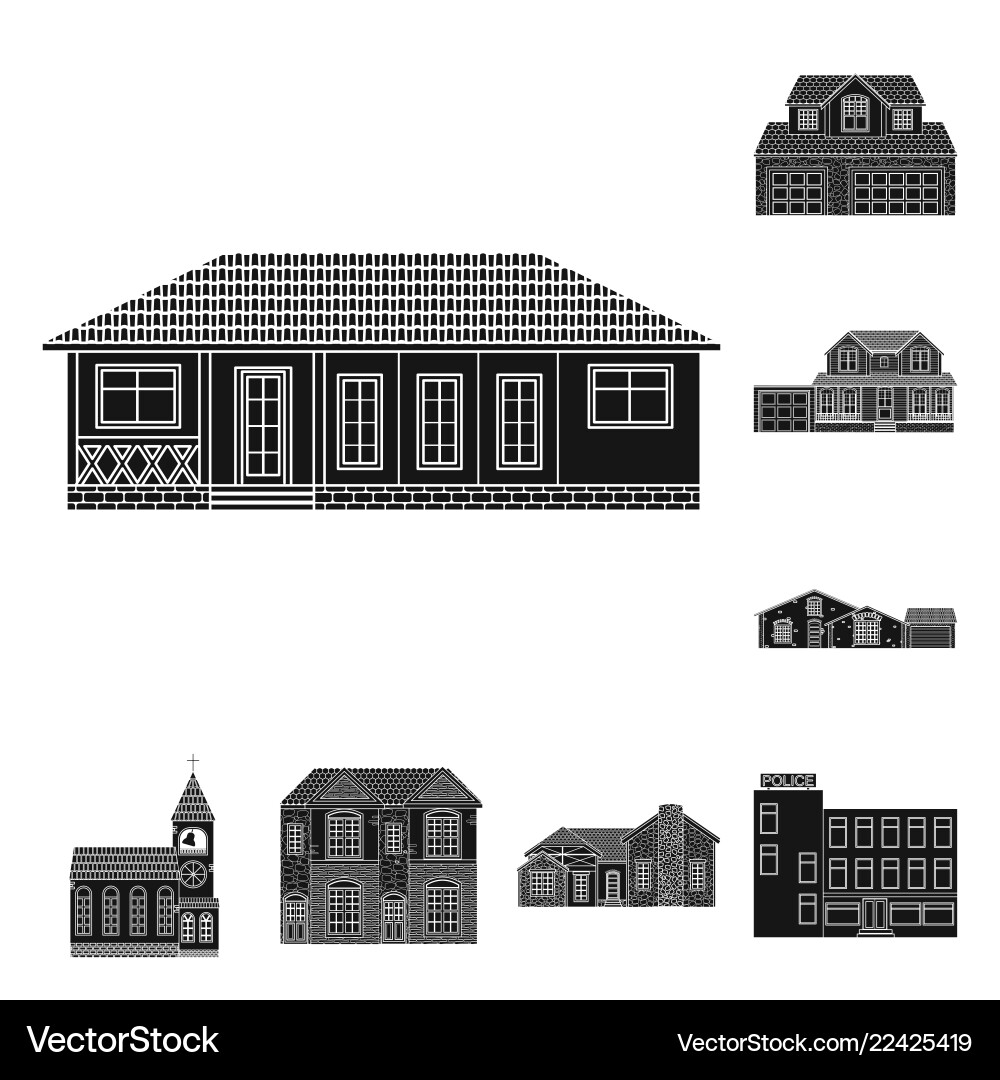 Building and front logo Vector Image