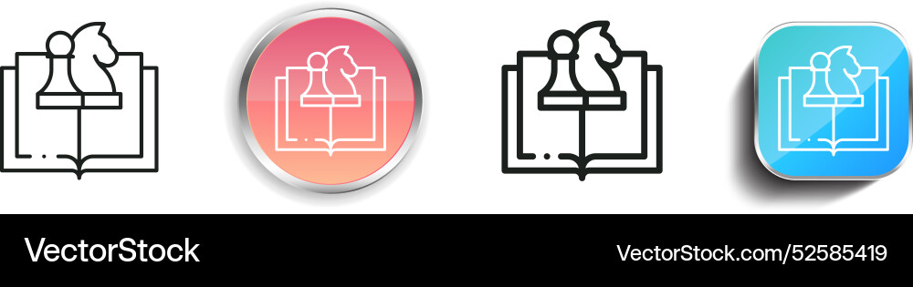 Chess game icon thin linear regular and button Vector Image