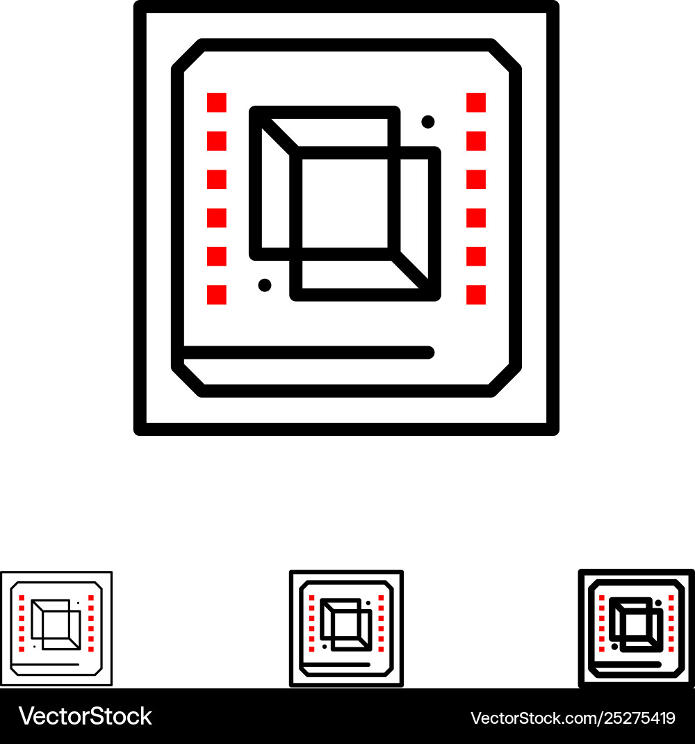 Chip computer cpu hardware processor bold Chip computer cpu hardware processor bold Vector Image