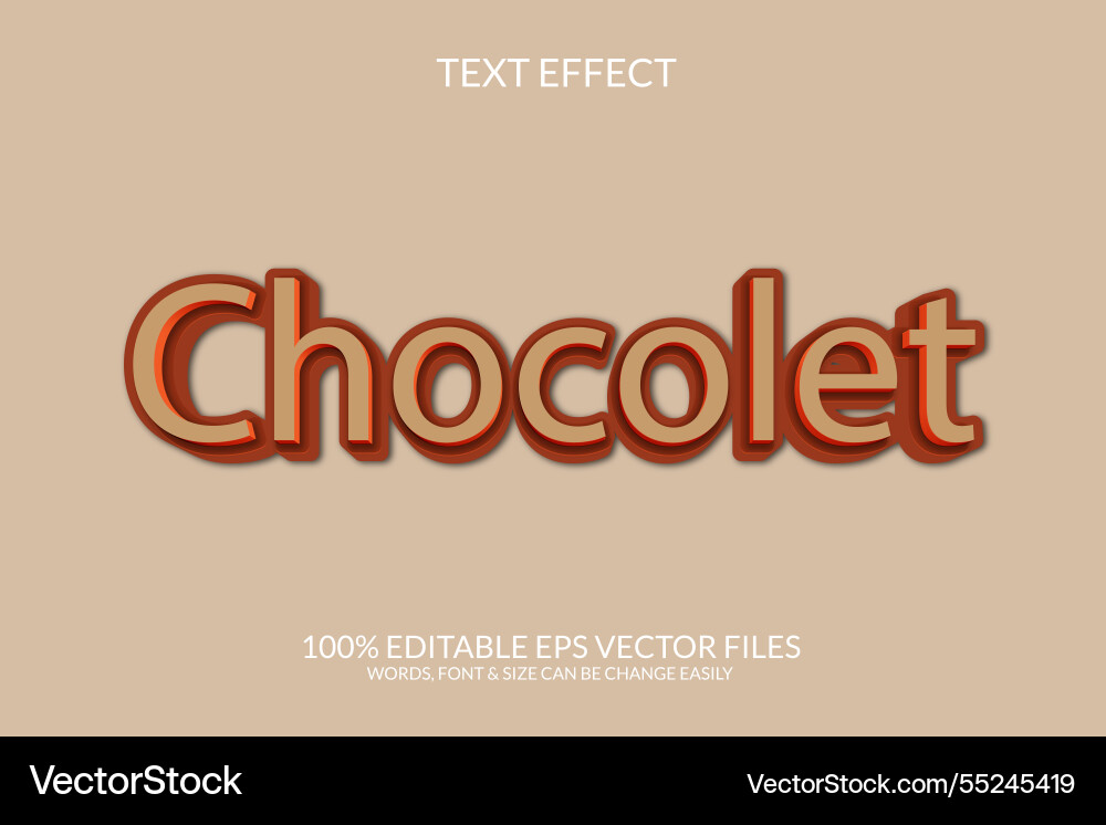 Chocolet text effect Vector Image