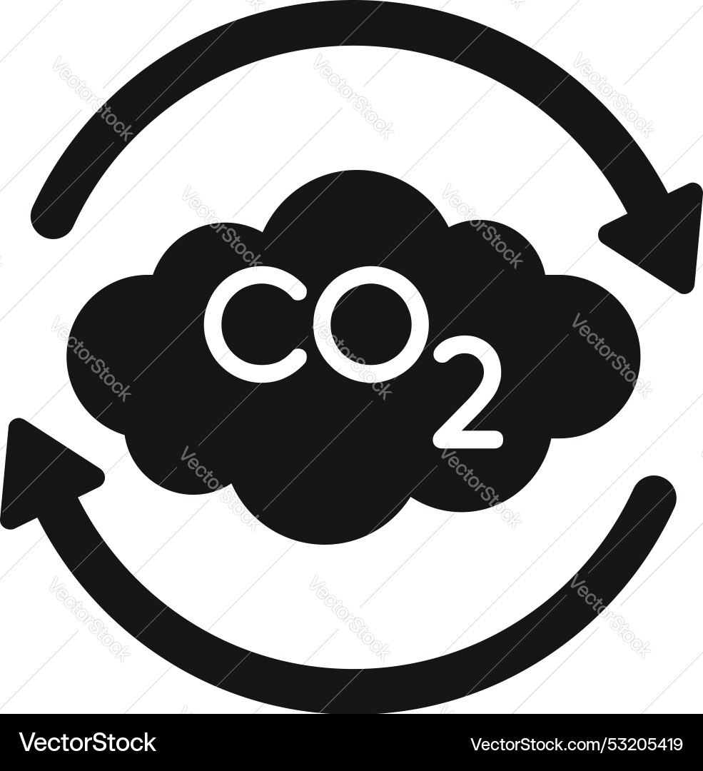 Co2 emission reducing with cloud computing icon Co2 emission reducing with cloud computing icon vector image