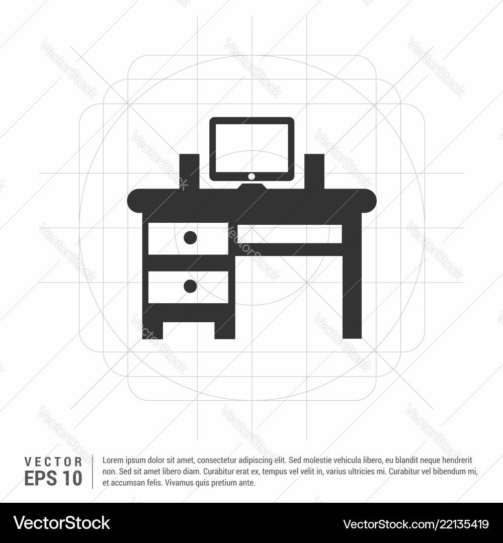 Computer table icon Vector Image