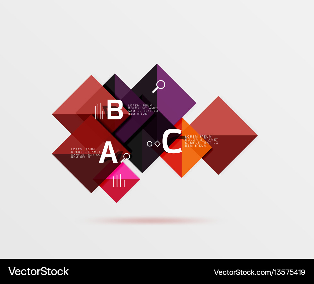 Geometric square and triangle template Vector Image