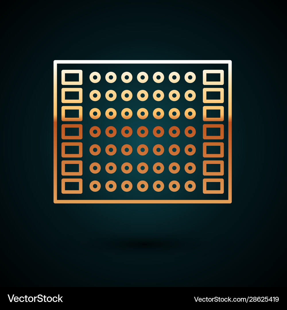 Gold Linie gedruckte Platine pcb-Symbol isoliert Vektorbild