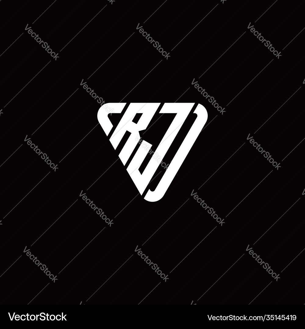 Initial letter r j linked triangle design logo Initial letter r j linked triangle design logo Vector Image