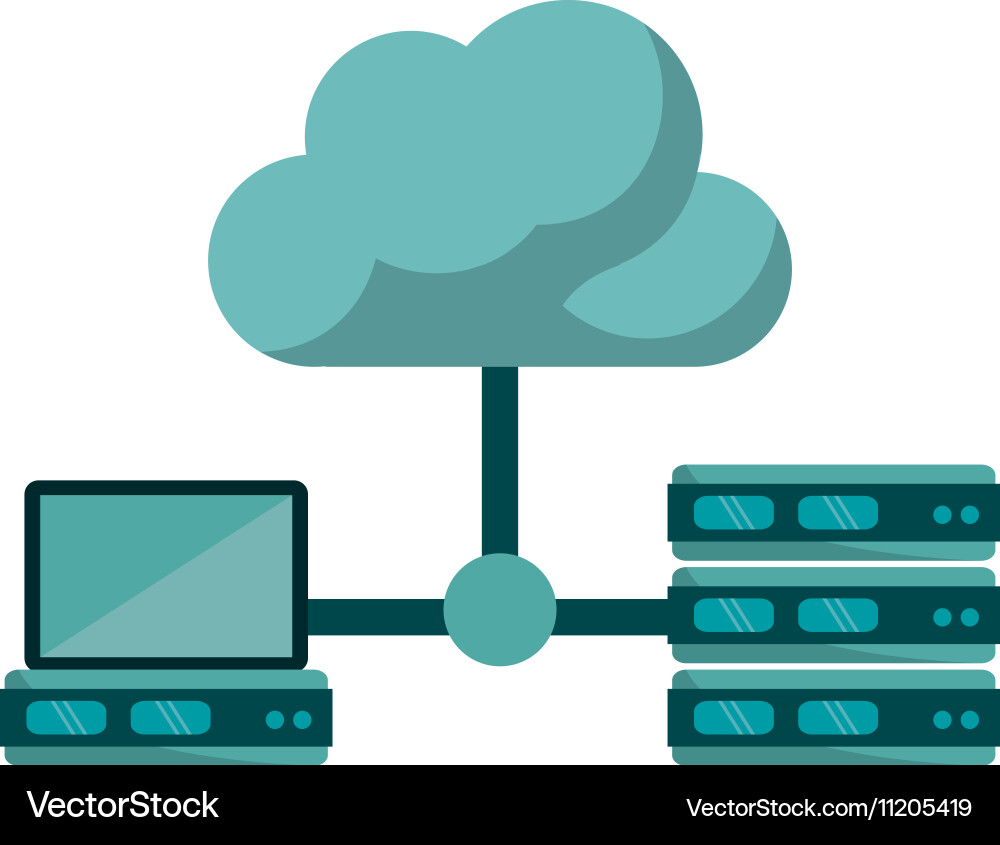 Isolated cloud computing design Vector Image