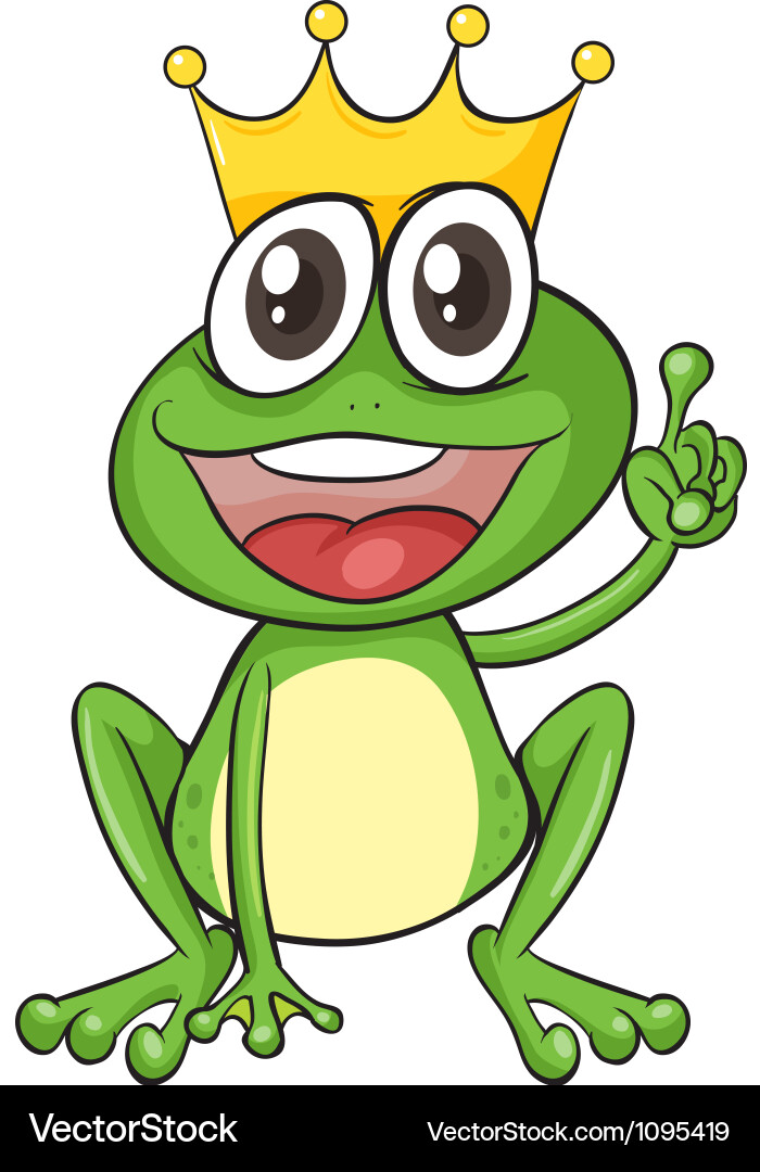 King cartoon frog Vector Image