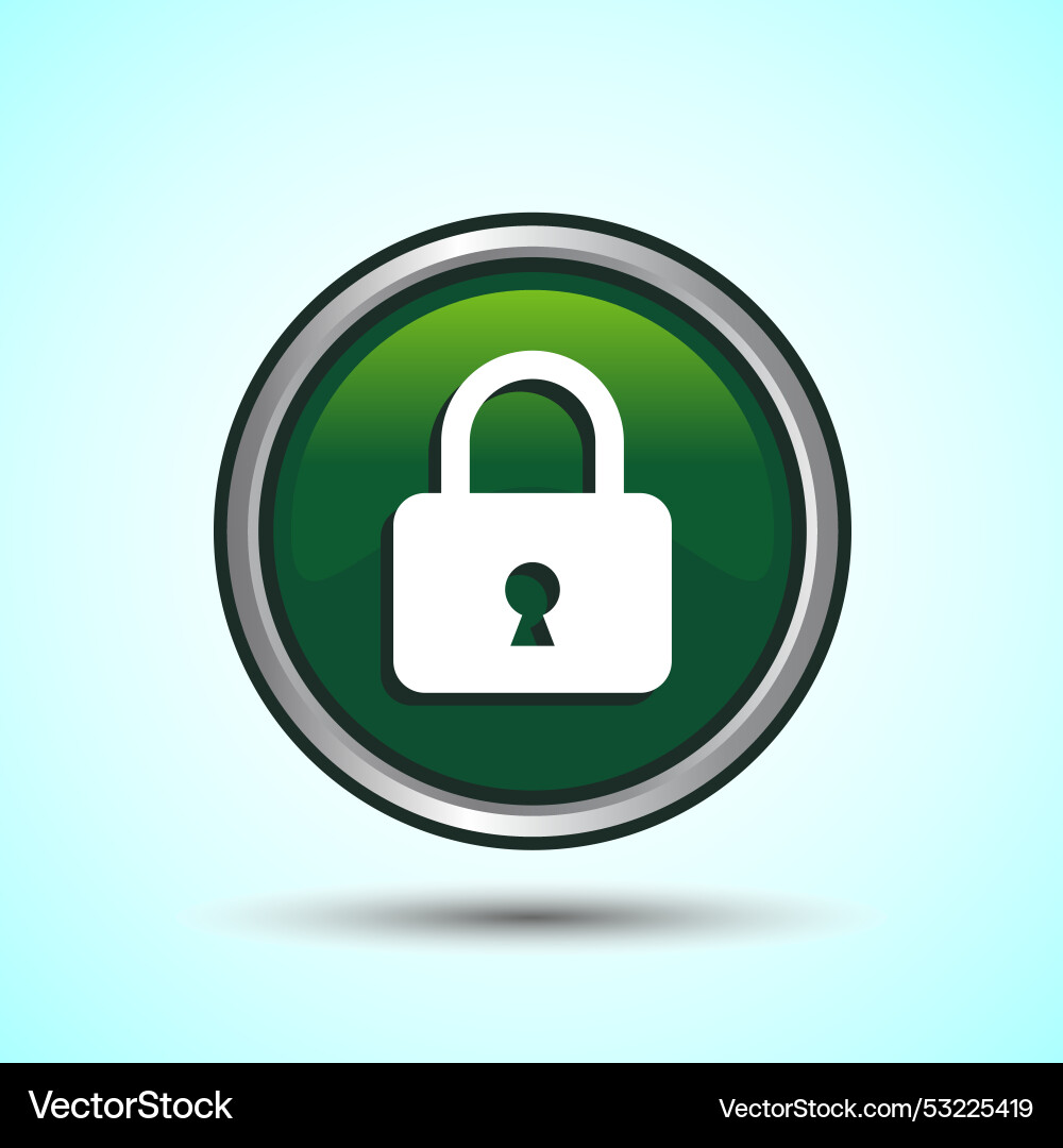 Lock icon button design security symbol Lock icon button design security symbol Vector Image