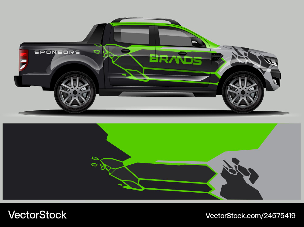 Modern Truck Wrap Graphics Vector Image