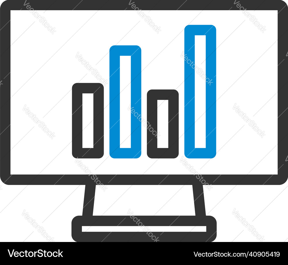 Monitor with analytics diagram icon Monitor with analytics diagram icon vector image