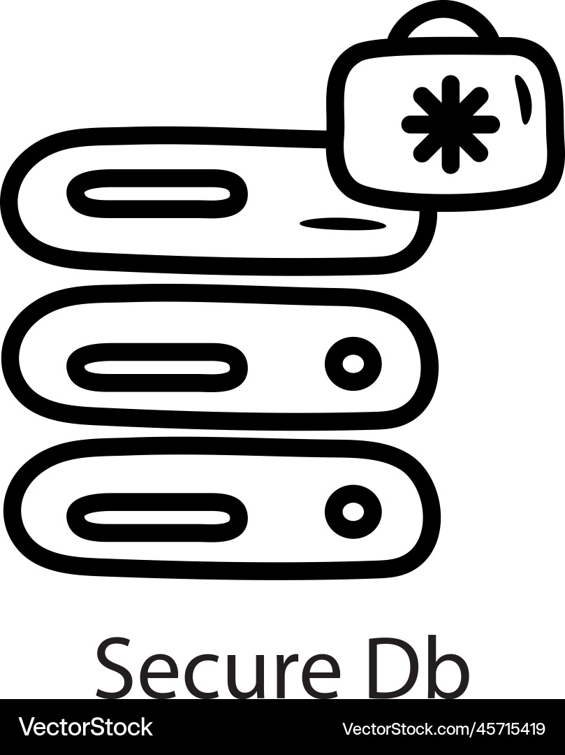 Secure db outline icon design data s vector image