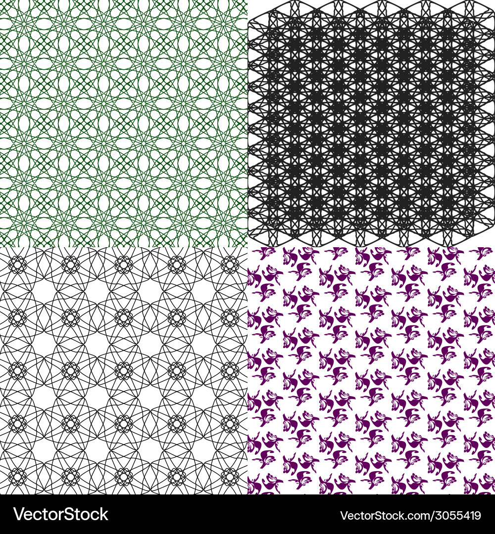 Set of geometric pattern in op art design vector image
