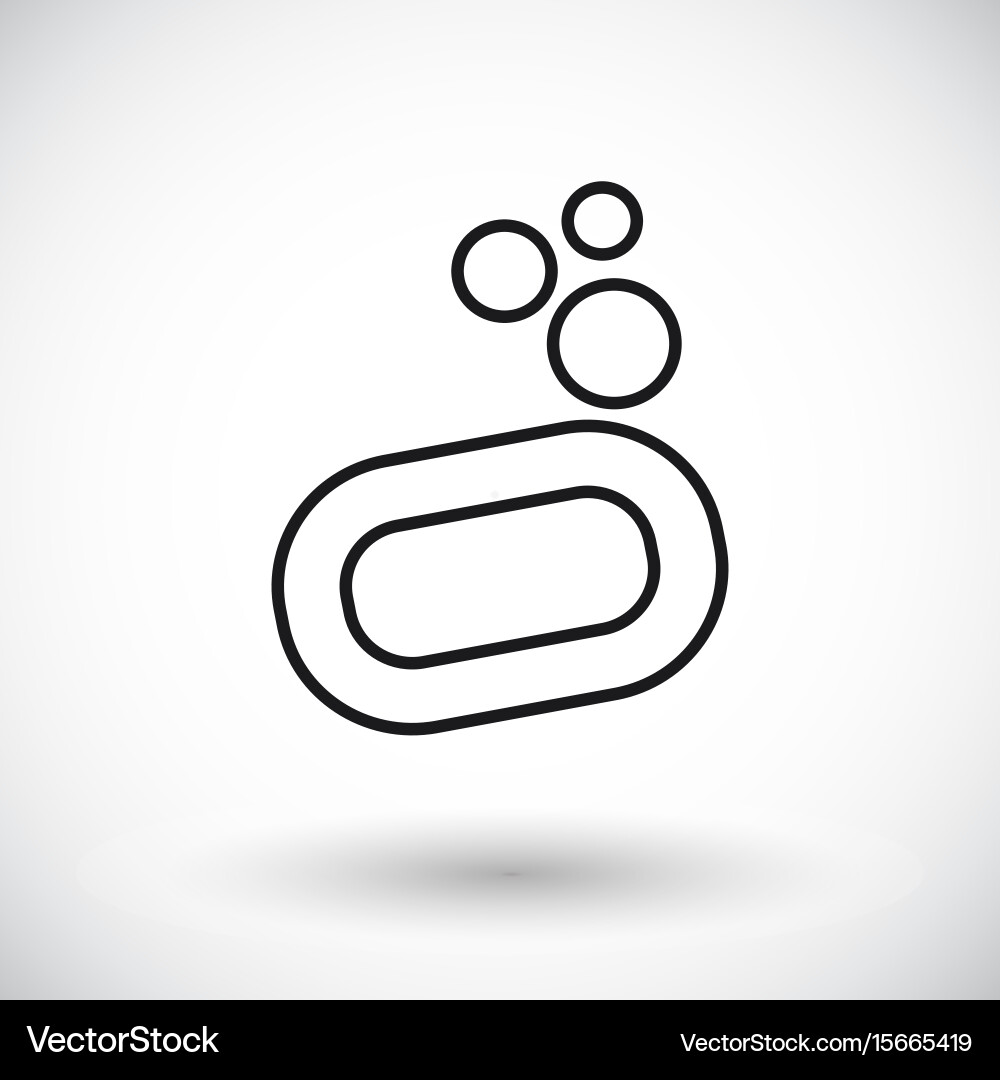 Soap with bubbles thin line web icon Vector Image