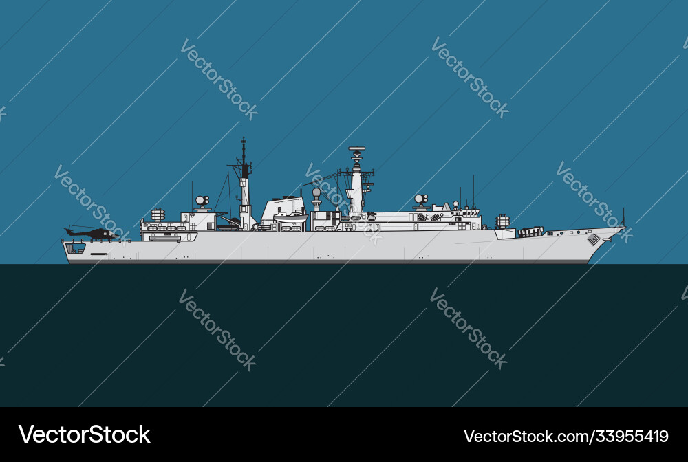 Type 22 Batch II Broadsword Frigate vector image