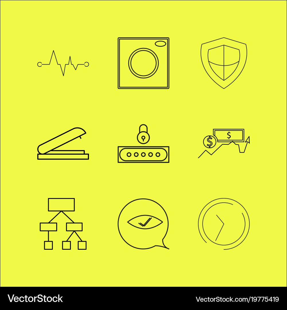 Web linear icon set simple outline icons Vector Image