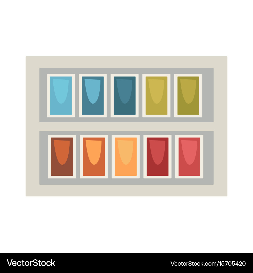 Art palette in rectangular box isolated on white vector image