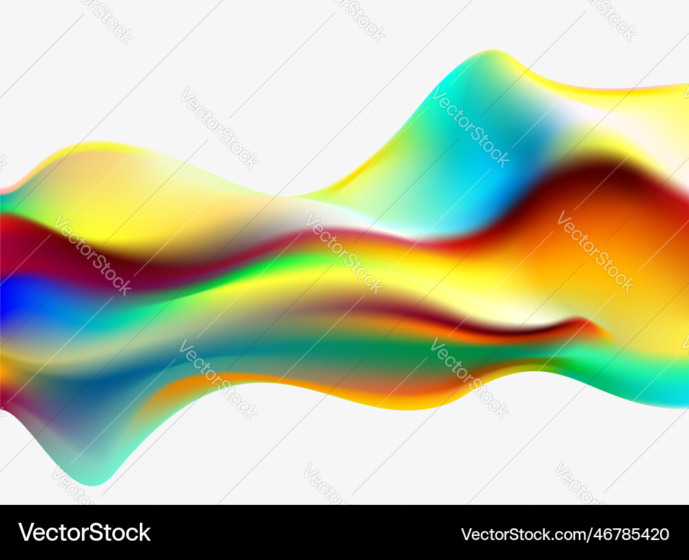 Fluid 3d object colored liquid element on white Fluid 3d object colored liquid element on white Vector Image