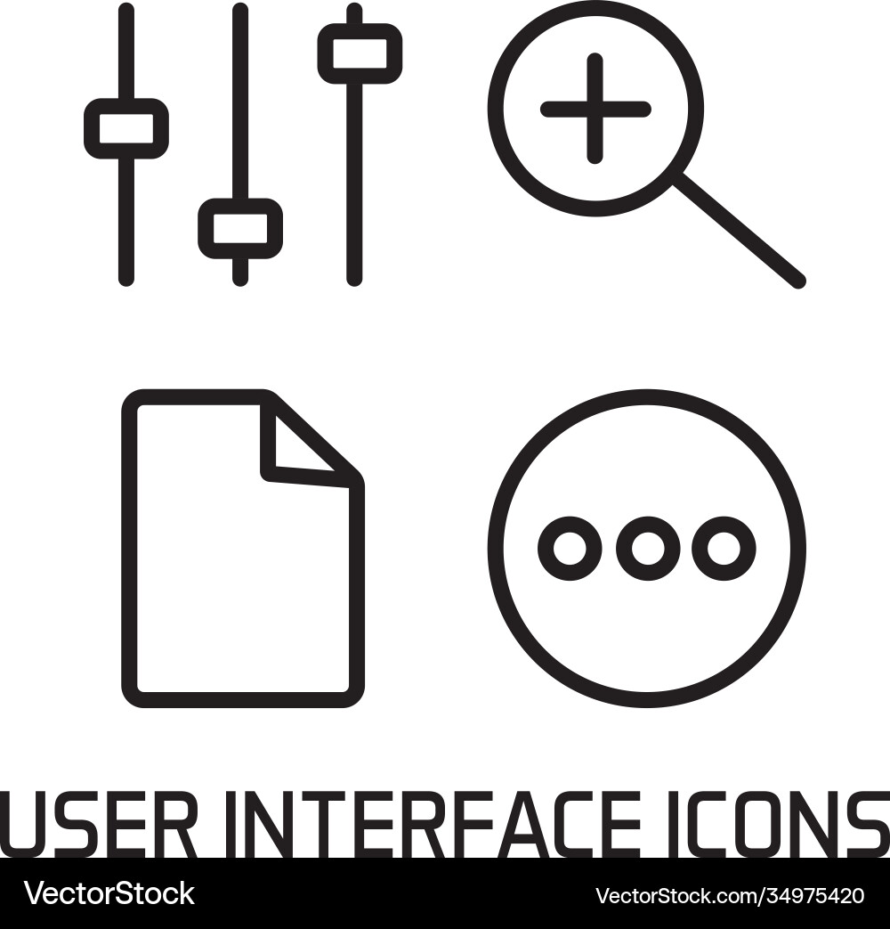 Four user interface set line style icons Vector Image