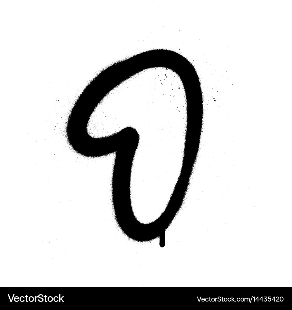Graffiti bubble font number 1 in black on white Vector Image